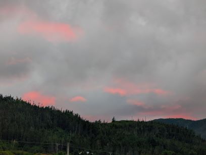 Sunset reflecting off clouds, Gros Morne National Park