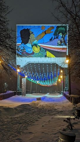 Skating Trail over the Red River, Winnipeg Manitoba